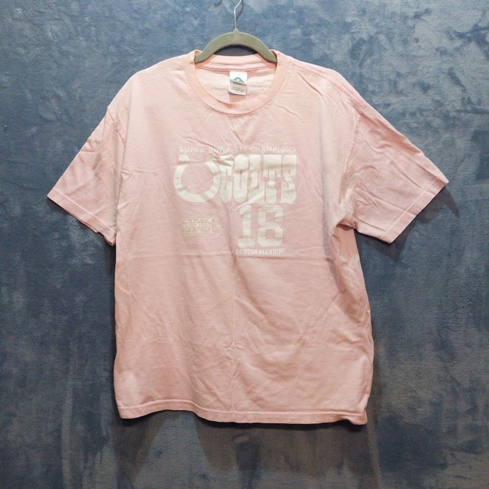 Alstyle Peyton Manning Indianapolis Colts Super Bowl XLI Champions Tee Pink L